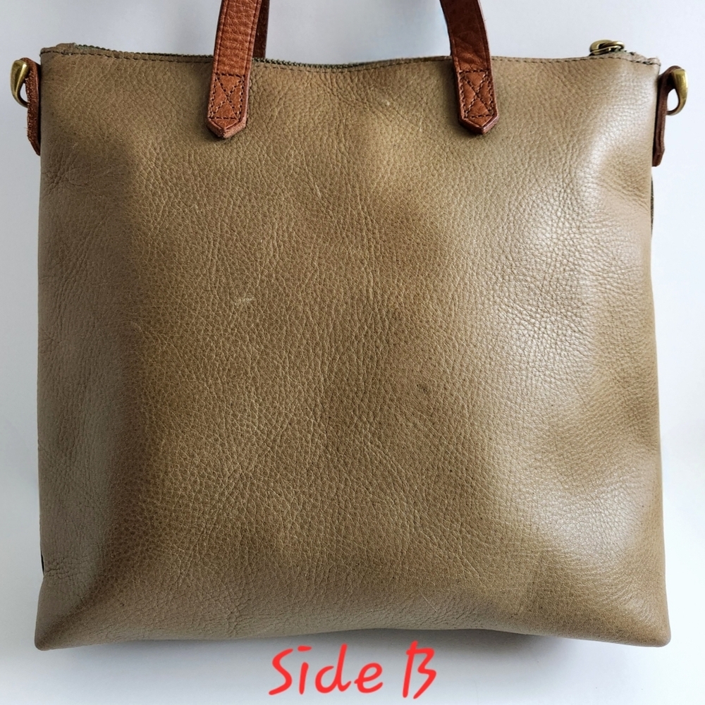 Madewell Transport Neutral Olive Leather Bag With Removable Crossbody Strap - Picture 6 of 16